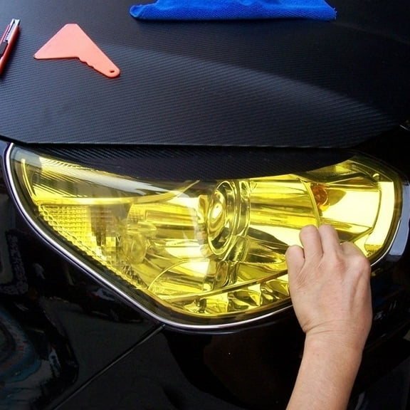 Clispeed Yellow Headlight Film Custom Car Vinyl Sticker Easy Install Fog Light Tint