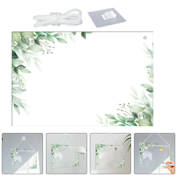 Clispeed Blank Planning Whiteboard Acrylic Write Board with Hanging Rope for Schedule Notes