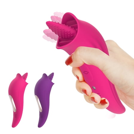 Clitoris Licking Tongue Vibrator for Women, Nipples Clitoris Stimulator G-Spot Vibrator with 8 Vibration Modes, Adult Toy for Women Couples, Rose Red