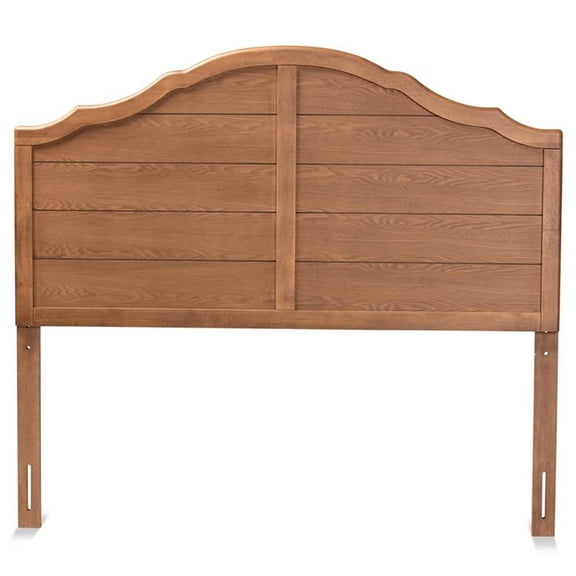 Clive Vintage Traditional Farmhouse Ash Walnut Finished Wood Queen Size Headboard
