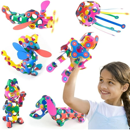 Clixo Super Rainbow Magnetic Building Toys for Kids Flexible Magnets Creative STEM Toy 60 Pc