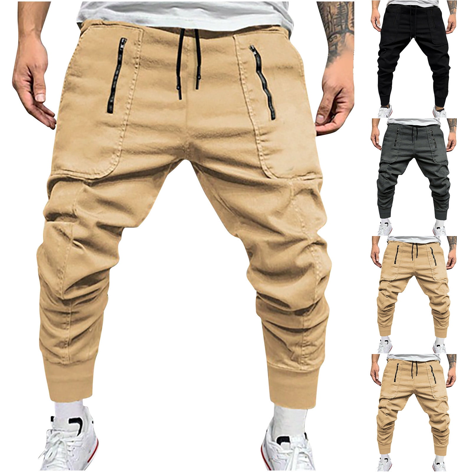 Cllios Cargo Pants for Men Slim Fit Outdoor Casual Trousers Work Pants ...