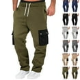 thumbnail image 1 of Cllios Cargo Pants for Men Slim Fit Outdoor Casual Trousers Work Pants Elastic Waist Drawstring Jogger Baggy Cargo Pant with Multi Pockets S-3XL, 1 of 8