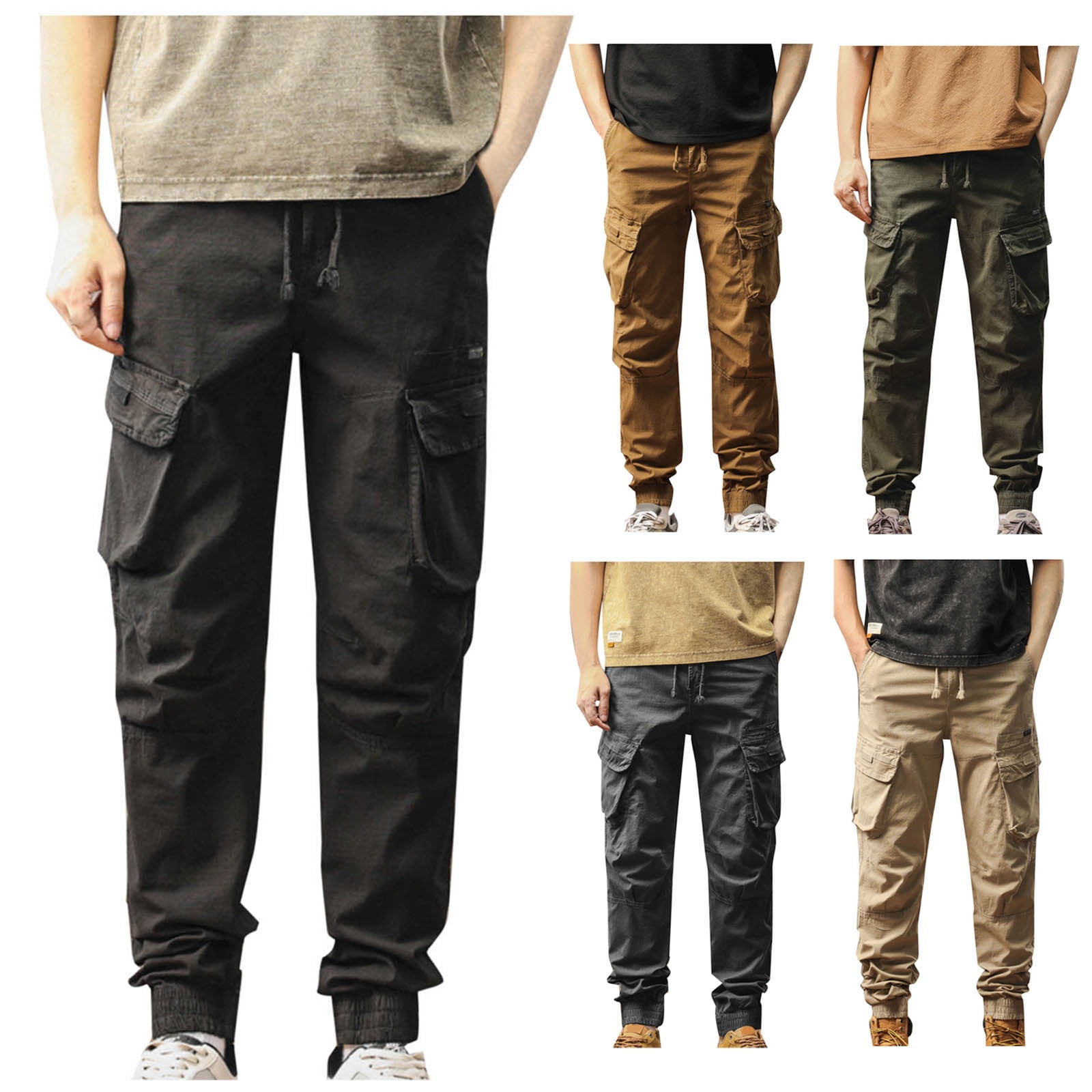 Cllios Cargo Pants for Men Slim Fit Outdoor Casual Trousers Work Pants ...