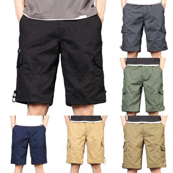 Cllios Cargo Shorts for Men Below the Knee Summer Utility Workout Shorts Stretch Travel Gym Shorts with Multi Pockets