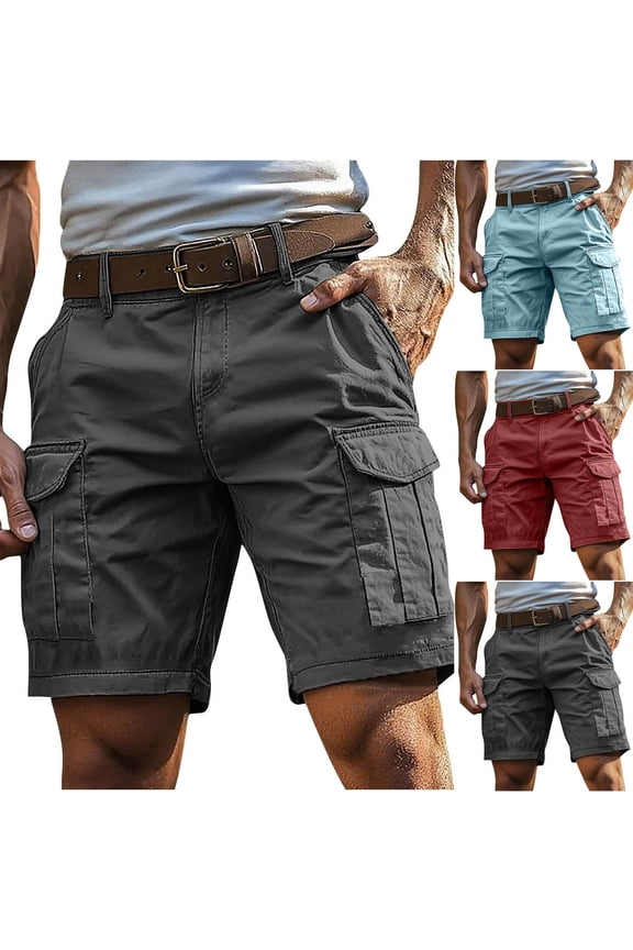 Cargo Shorts for Men Relaxed Fit Summer Classic Workout Shorts Cotton Beach Gym Shorts with Multi Pockets