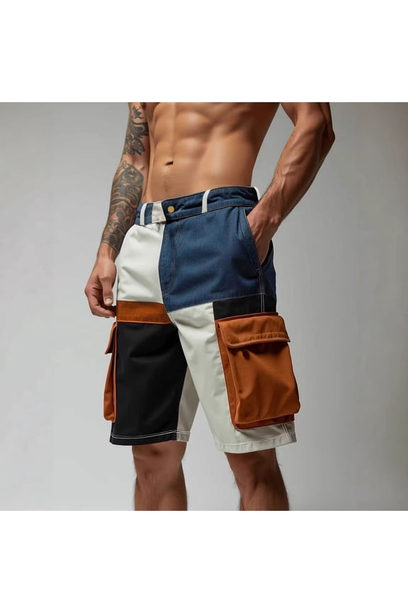 Cargo Shorts for Men Relaxed Fit Summer Outdoor Workout Shorts Fitness Travel Gym Shorts with Multi Pockets