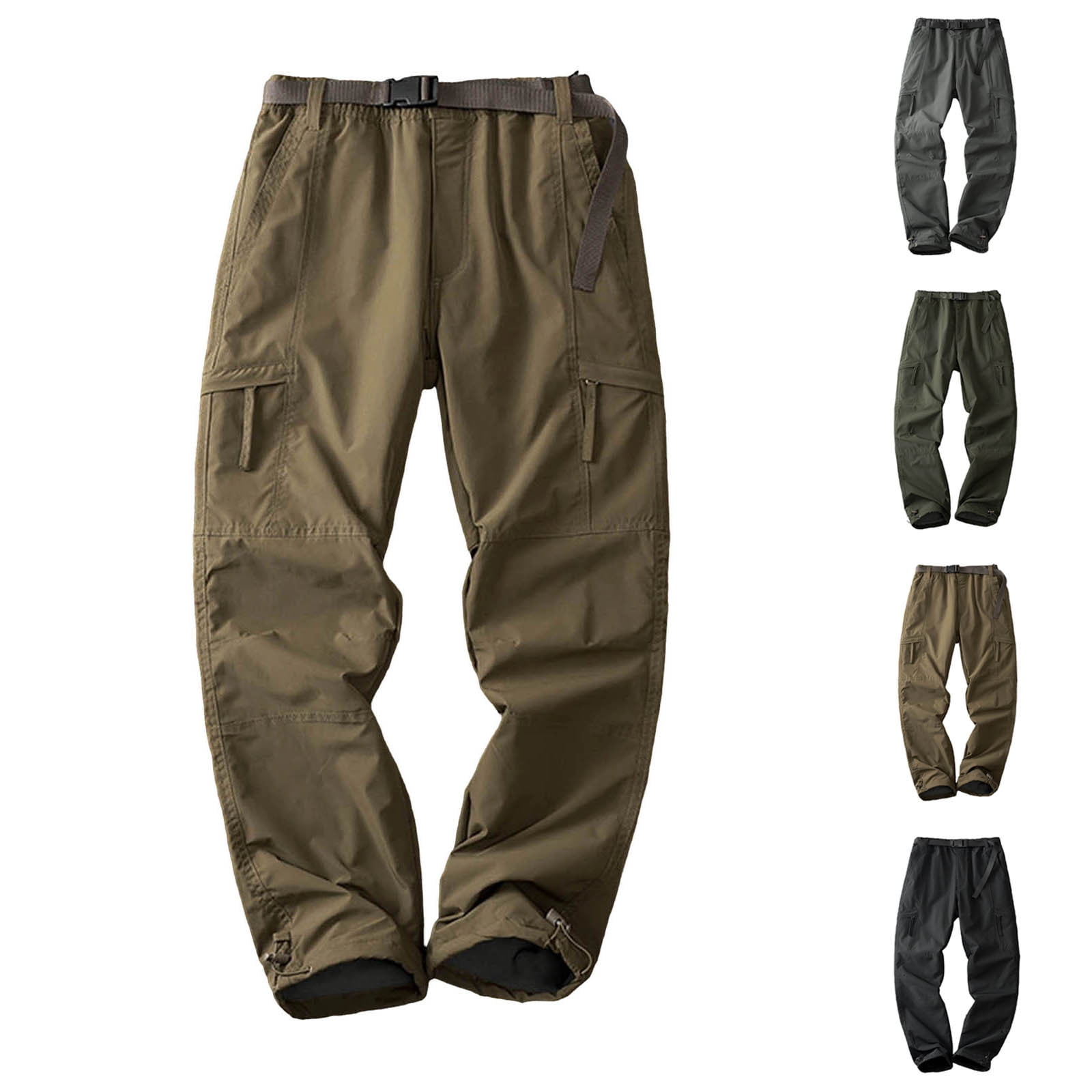 Cllios Fleece Lined Cargo Pants for Men Big and Tall Outdoor Casual ...
