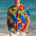 thumbnail image 1 of Cllios Hawaiian Shirt for Men Funny Tropical Graphic Holiday Tops Comfy Lapel Collared Short Sleeve T-shirts Casual Button Down Bowling Shirts M-3XL, 1 of 10