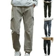 thumbnail image 1 of Cllios Men's Cargo Pants Slim Fit Outdoor Athletic Trousers Work Pants Elastic Waist Classic Camping Baggy Cotton Cargo Pant with Multi Pockets M-6XL, 1 of 9
