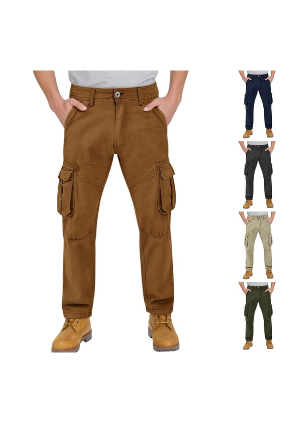 Men's Cargo Pants Slim Fit Outdoor Athletic Trousers Work Pants Lightweight Straight Leg Baggy Cargo Pant with Multi Pockets 30-40