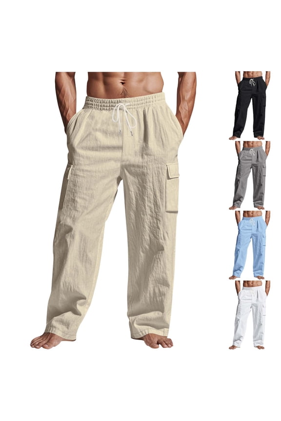 Men's Cargo Pants Slim Fit Outdoor Athletic Trousers Work Pants Running Travel Baggy Cargo Pant with Multi Pockets S-3XL