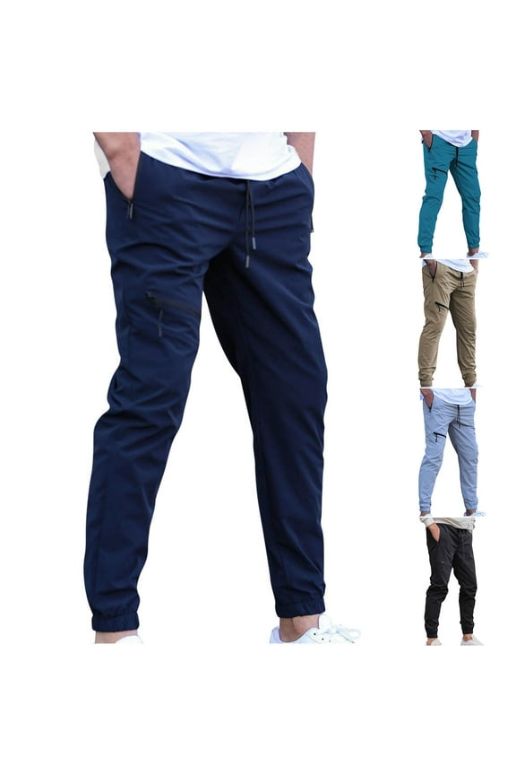 Men's Cargo Pants Slim Fit Outdoor Casual Trousers Work Pants Drawstring Jogger Baggy Cargo Pant with Multi Pockets S-3XL