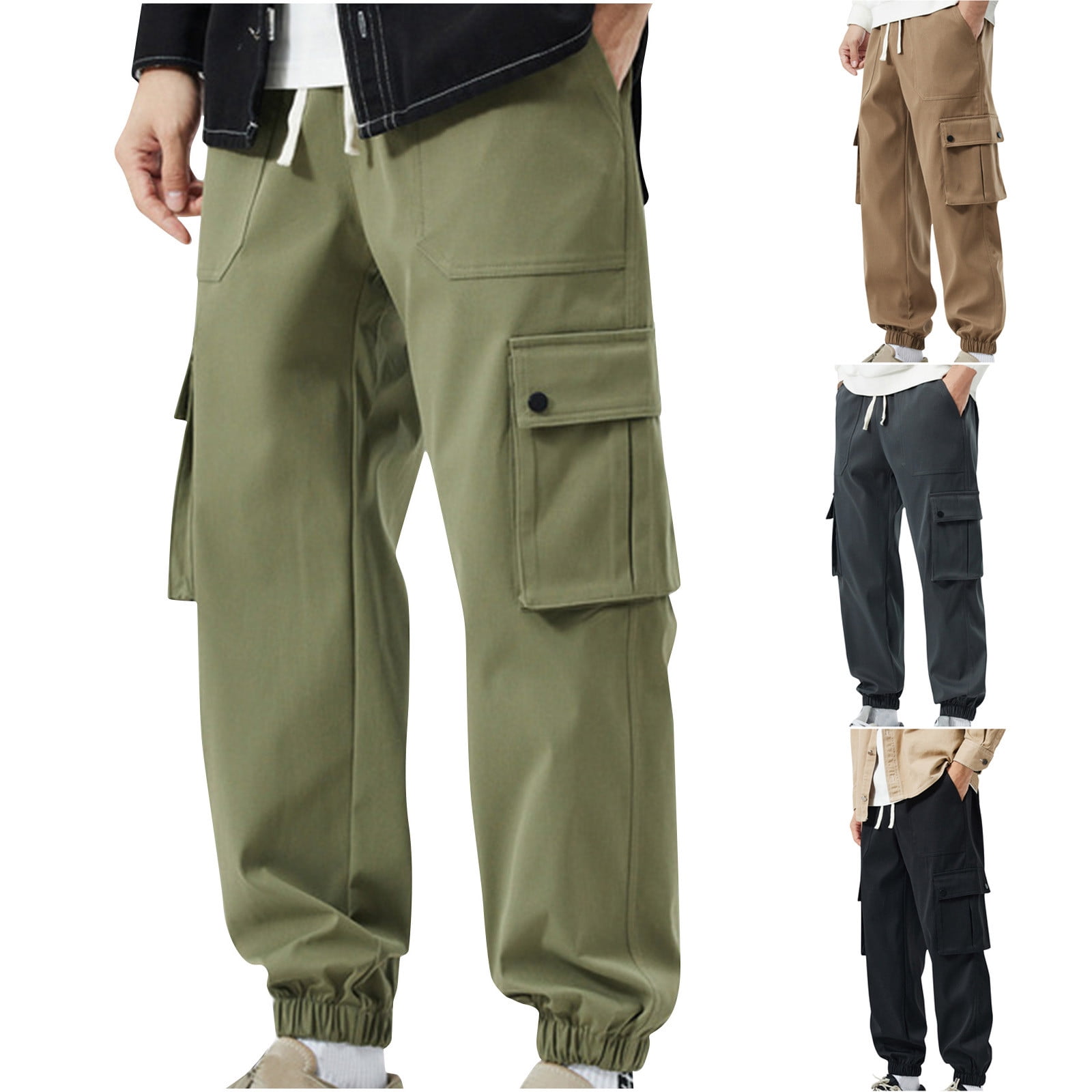 Cllios Men's Cargo Pants Slim Fit Outdoor Casual Trousers Work Pants ...