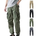 thumbnail image 1 of Cllios Men's Cargo Pants Slim Fit Outdoor Casual Trousers Work Pants Elastic Waist Drawstring Workout Baggy Cargo Pant with Multi Pockets S-3XL, 1 of 10