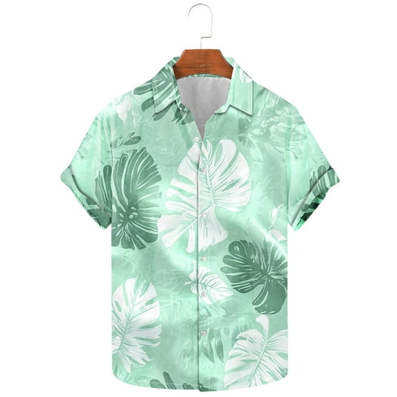 Cllios Men's Hawaiian Shirt Big and Tall Floral Graphic Aloha Tops Quick Dry Cuban Collared Short Sleeve T-shirts Oversized Button Down Bowling Shirts S-5XL