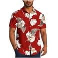 thumbnail image 1 of Cllios Men's Hawaiian Shirts Funny Tropical Print Holiday Tops Relaxed Fit Cuban Collared Short Sleeve T-shirts Cotton Button Down Bowling Shirts S-4XL, 1 of 6
