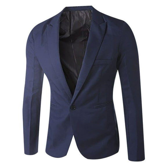 Cllios Mens Blazers One Button Suit Jacket Business Work Office Jacket Lightweight Regular Fit Dressy Jacket Solid Color Notched Lapel Suit Top