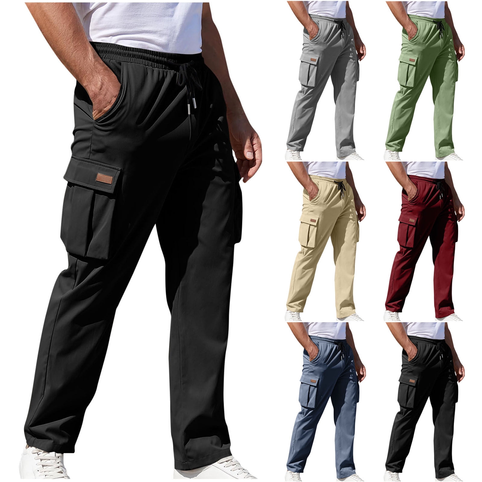 Cllios Mens Cargo Pants Big and Tall Outdoor Athletic Trousers Work ...