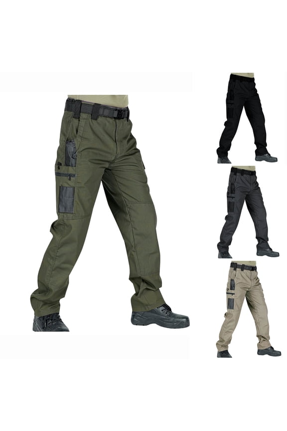 Mens Cargo Pants Relaxed Fit Outdoor Hiking Trousers Work Pants Fitness Jogger Baggy Cargo Pant with Multi Pockets S-3XL