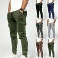 thumbnail image 1 of Cllios Mens Cargo Pants Slim Fit Outdoor Hiking Trousers Work Pants Elastic Waist Drawstring Travel Baggy Cargo Pant with Multi Pockets S-3XL, 1 of 6