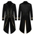 thumbnail image 1 of Cllios Mens Gothic Tailcoat Jacket Medieval Steampunk Long Jacket Victorian Frock Swallow Coat Renaissance Vintage Costume Button Down Suit Jacket, 1 of 6