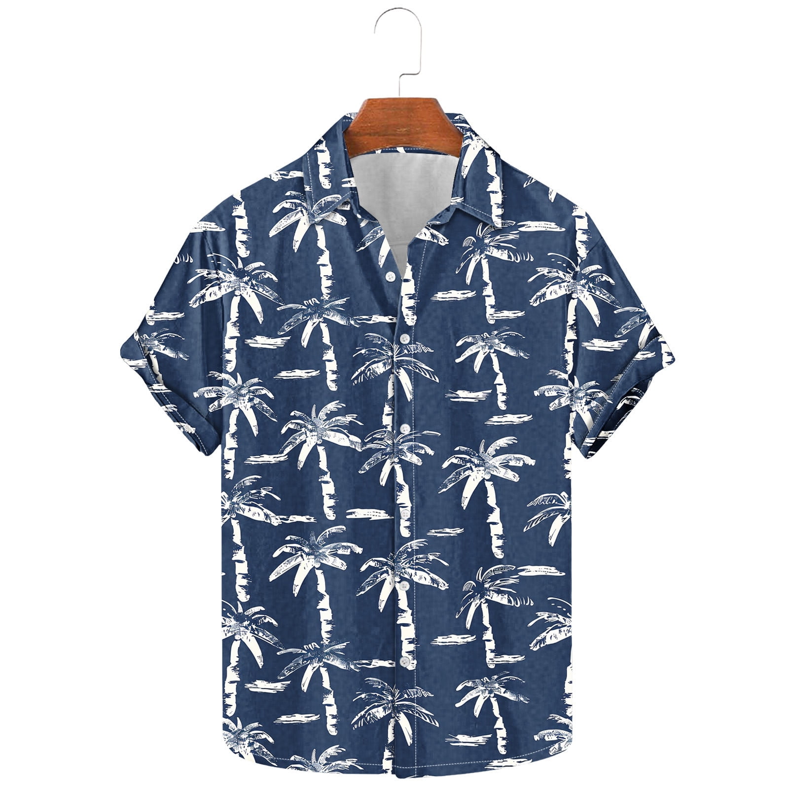 Cllios Mens Hawaiian Shirt Funny Floral Graphic Aloha Tops Quick Dry ...