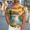thumbnail image 1 of Cllios Mens Hawaiian Shirt Funny Tropical Graphic Beach Tops Quick Dry Cuban Collared Short Sleeve T-shirts Cotton Button Down Bowling Shirts S-5XL, 1 of 6