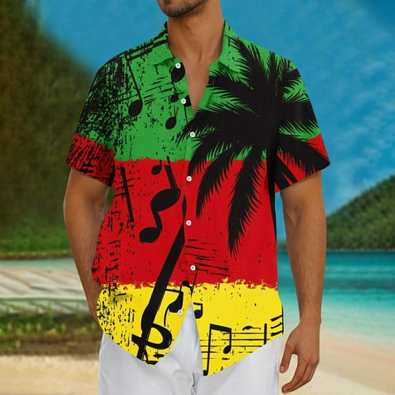 Cllios Mens Hawaiian Shirts Funny Floral Graphic Aloha Tops Comfy Cuban Collared Short Sleeve T-shirts Casual Button Down Bowling Shirts M-4XL