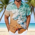 thumbnail image 1 of Cllios Mens Hawaiian Shirts Funny Tropical Graphic Holiday Tops Relaxed Fit Lapel Collared Short Sleeve T-shirts Cotton Button Down Bowling Shirts with Pocket S-5XL, 1 of 6