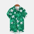 thumbnail image 1 of Cllios Mens Hawaiian Shirts Funny Tropical Print Aloha Tops Lightweight Lapel Collared Short Sleeve T-shirts Cotton Button Down Bowling Shirts M-5XL, 1 of 4