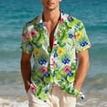 thumbnail image 1 of Cllios Mens Hawaiian Shirts Funny Tropical Print Beach Tops Quick Dry Cuban Collared Short Sleeve T-shirts Oversized Button Down Bowling Shirts M-3XL, 1 of 10