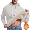 thumbnail image 1 of Cllios Mens Sherpa Hoodie Fleece Lined Sweatshirt with Pocket Winter Warm Thick Pullover Solid Color Loose Fit Athletic Work Gym Sports Sweatshirts, 1 of 8