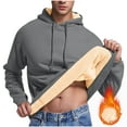 thumbnail image 1 of Cllios Sherpa Hoodies for Men Warm Fleece Lined Sweatshirts with Drawstring Winter Thermal Lounge Cozy Comfort Pullover Oversized Solid Color Sweater, 1 of 6