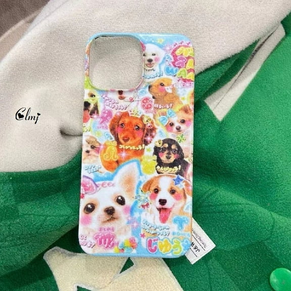 Clmj Japanese Vintage Dog puppy cute animal phone case for iPhone 14 11 12 13 pro XR XS Max X 7 8 plus se 2020 silicone cover