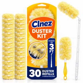 Heavy Duty Duster Refills, 30 pcs with Handle & Extendable Handle*1 , Multisurface 360° Dusters with 4X Microfibers
