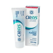 CloSYS Fluoride Free Toothpaste Travel Size, Gentle Mint, TSA Compliant, Whitening, Enamel Protection, Sulfate Free, 3.4 oz