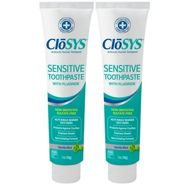 CloSYS Fluoride Toothpaste, 7 Ounce, Gentle Mint, Whitening, Enamel Protection, Sulfate Free (Pack of 2)