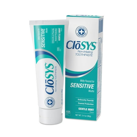 CloSYS Fluoride Toothpaste, Gentle Mint, 3.4 Ounce, TSA Compliant
