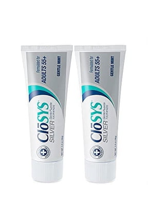 Silver Fluoride Toothpaste for Adults 55+, 3.4 Ounce (Pack of 2), Gentle Mint, Travel Size, TSA Compliant, pH Balanced, Enamel Protection, Sulfate Free