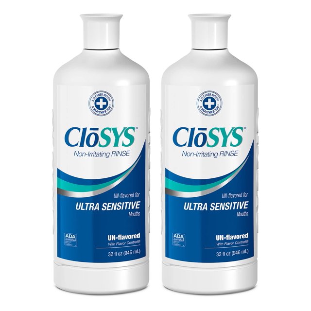 CloSYS Ultra Sensitive Mouthwash, Unflavored Alcohol Free, Dye Free, pH