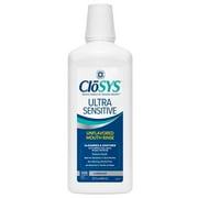 CloSYS Ultra Sensitive Mouthwash, Unflavored Alcohol Free, Dye Free, pH Balanced, Helps Soothe Entire Mouth – 32 Oz