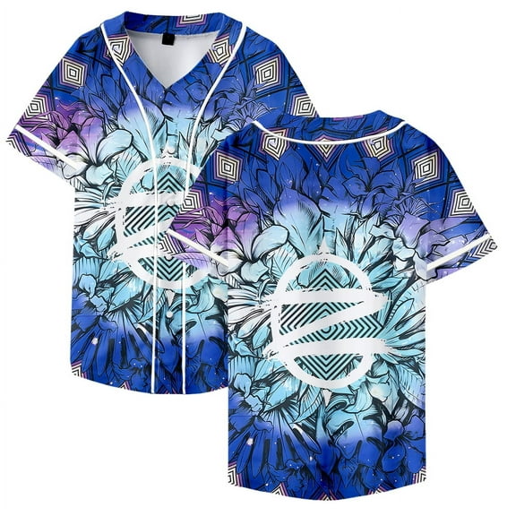 CloZee Jersey Merch Harajuku Thin button Baseball Uniform Men/Women Baseball Jersey For EDM Festivals Color7