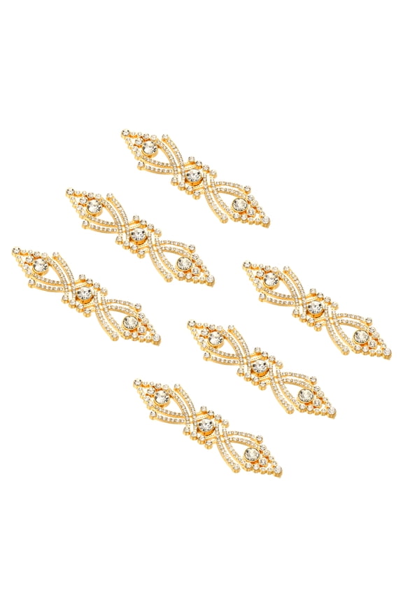 Cloak Clasp Fasteners,3.2 Inch/8.2cm Alloy Rhinestone Snap Lock Clasps Bowknot Belt Buckle Vintage Cape Clips for Sweaters Shawl Dresses Scarves Cardigan,Gold,6Pcs