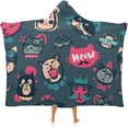 thumbnail image 1 of Cloak Hooded Blanket Wearable Blanket Cartoon Cat Lightweight Super Cozy Soft Fleece Throw Blankets Hoodie, 1 of 6