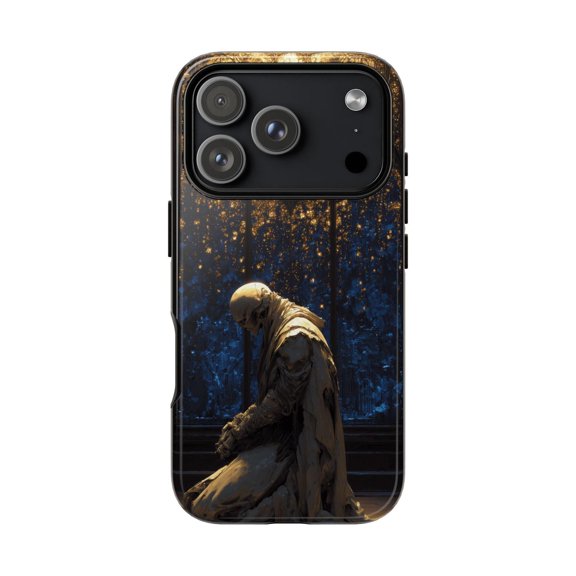 Cloaked Bone Helm Stained Glass Cathedral Gothic Scene Phone Case with iPhone 17 to 11 Pro Max