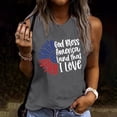 thumbnail image 1 of Cloaraye 4th of July Womens Tank Tops Summer Casual Loose Independence Day Print Crew Neck Sleeveless T-Shirt, 1 of 4