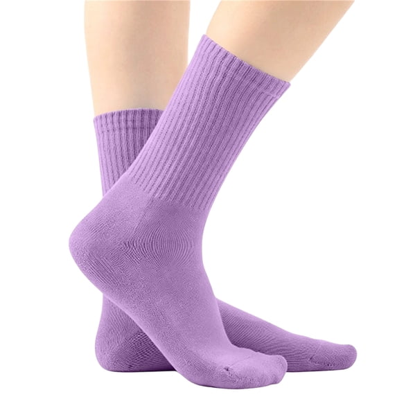 Cloaraye Kids Youth Crew Socks Knitting Cotton Socks Solid Color Boys Girls Socks for 5-13 Years Old