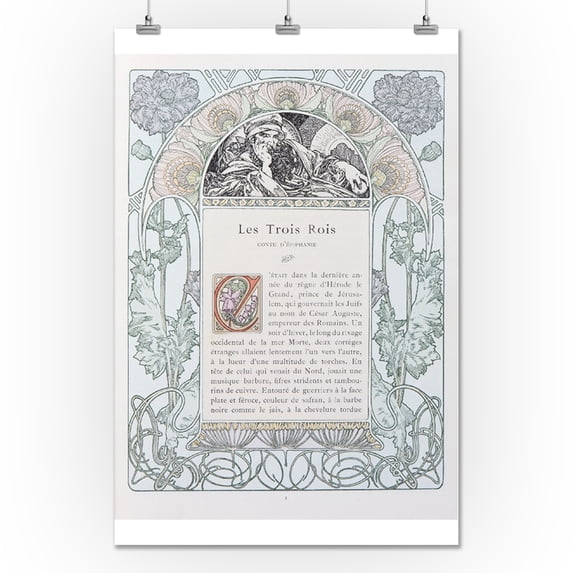 Cloches de Noel et de Paques B Vintage Poster (artist: Mucha, Alphonse) France c. 1900 (24x36 Giclee Gallery Print, Wall Decor Travel Poster)