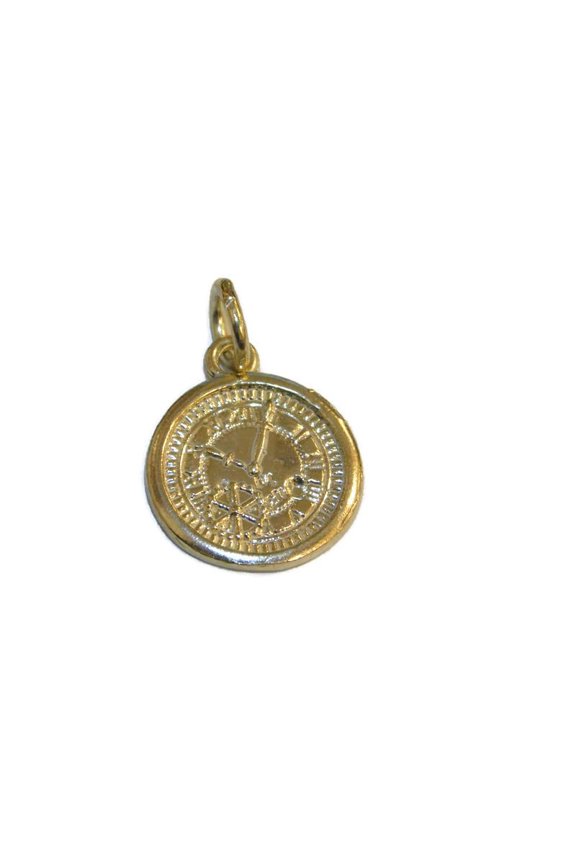 Clock #4 Pendant 14k Yellow Gold!!